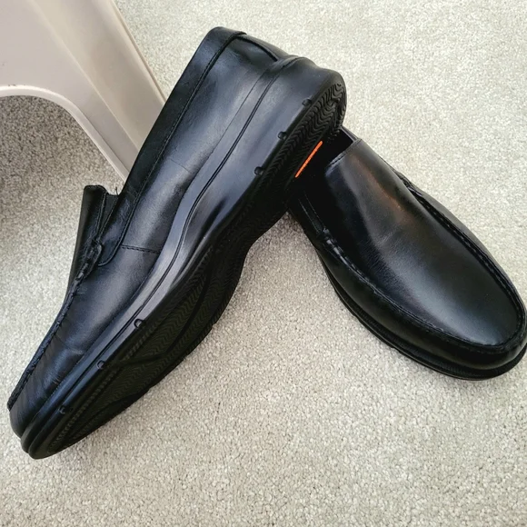 Rockport Loafers Size 11.5 M Rockport Palmer Black Leather Slip-On Dress Shoes - Picture 4 of 16